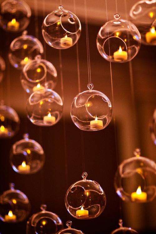 HANGING GLASS TEA LIGHT HOLDER